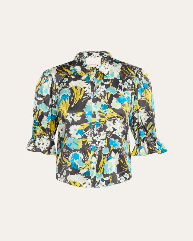 Fiona Floral Puff-Sleeve Top